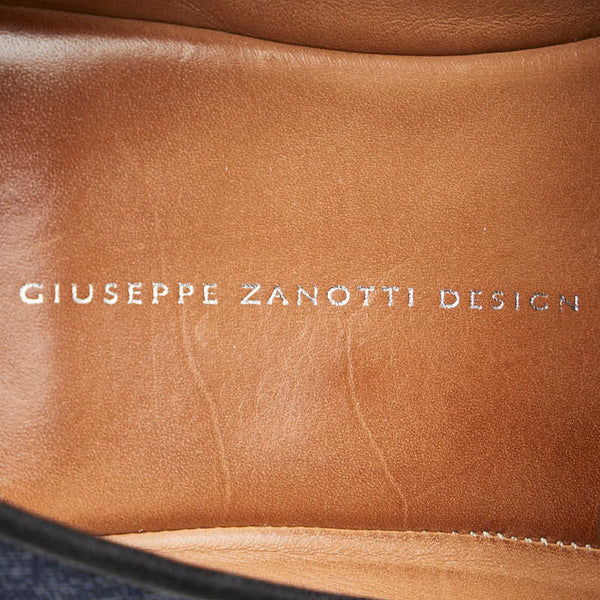 ジュゼッペザノッティ スリッポン スニーカー サイズ：43 インディゴブルー ホワイト ナイロン ラバー メンズ GIUSEPPE ZANOTTI 【中古】