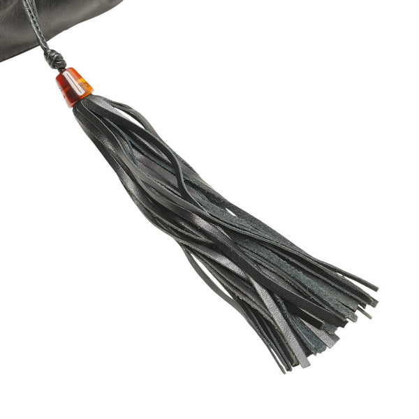 シャネル ココマーク フリンジ ワンショルダーバッグ ブラック ラムスキン レディース CHANEL 【中古】