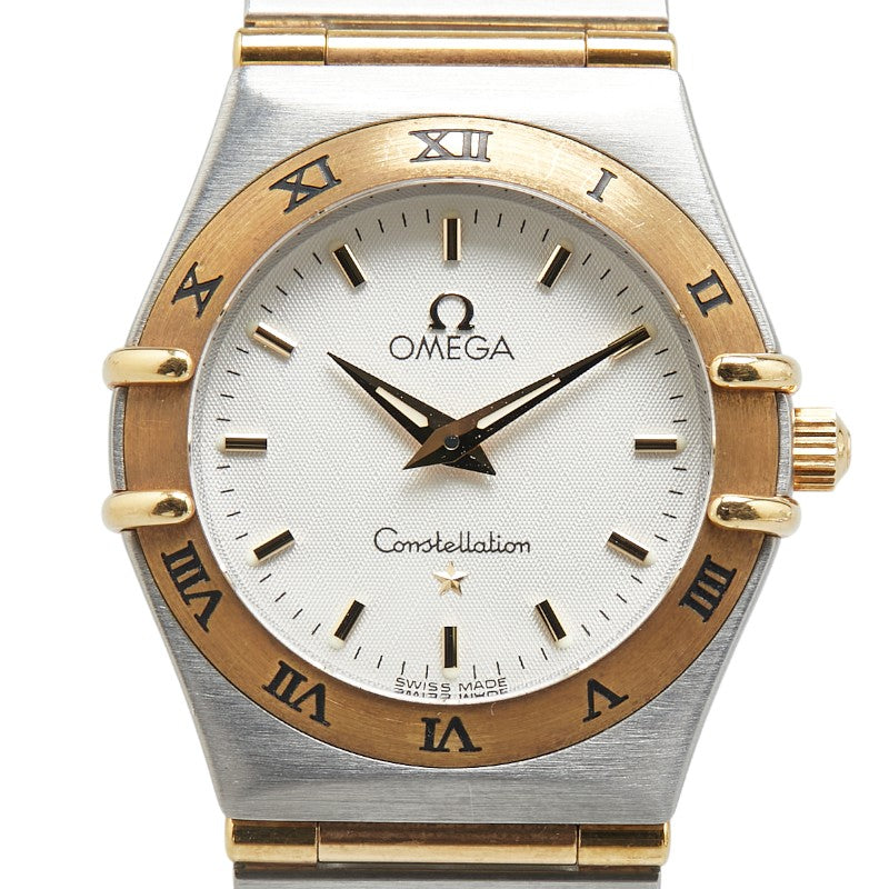 オメガ コンステレーション 腕時計 1362.30 クオーツ ホワイト文字盤 ステンレススチール メッキ レディース OMEGA 【中古】
