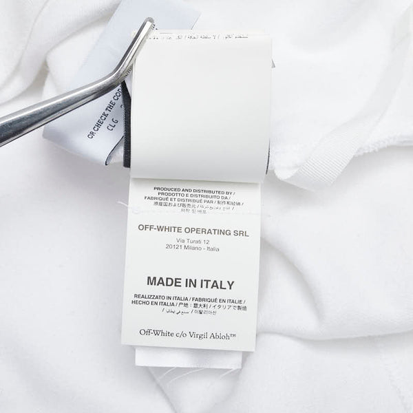 オフホワイト ロゴプリント オーバーサイズTシャツ サイズ：38 ホワイト ブラック コットン メンズ OFF-WHITE 【中古】