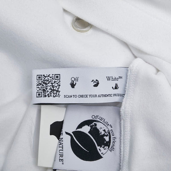 オフホワイト ロゴプリント オーバーサイズTシャツ サイズ：38 ホワイト ブラック コットン メンズ OFF-WHITE 【中古】