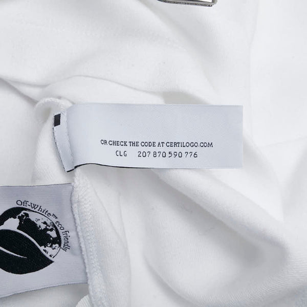 オフホワイト ロゴプリント オーバーサイズTシャツ サイズ：38 ホワイト ブラック コットン メンズ OFF-WHITE 【中古】