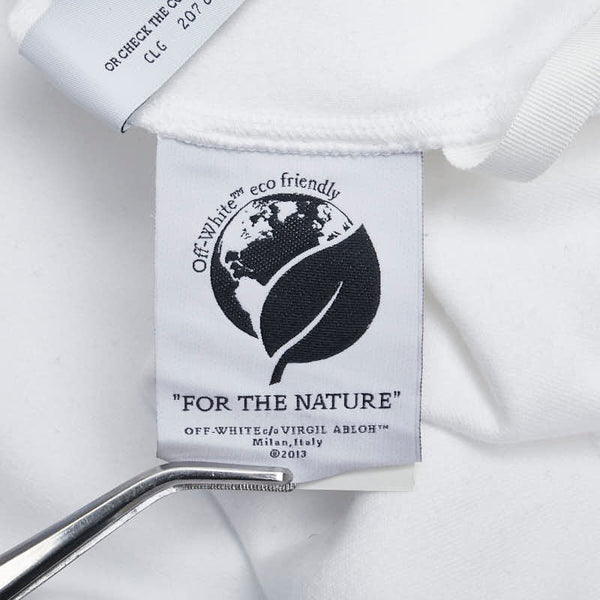 オフホワイト ロゴプリント オーバーサイズTシャツ サイズ：38 ホワイト ブラック コットン メンズ OFF-WHITE 【中古】