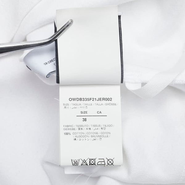 オフホワイト ロゴプリント オーバーサイズTシャツ サイズ：38 ホワイト ブラック コットン メンズ OFF-WHITE 【中古】