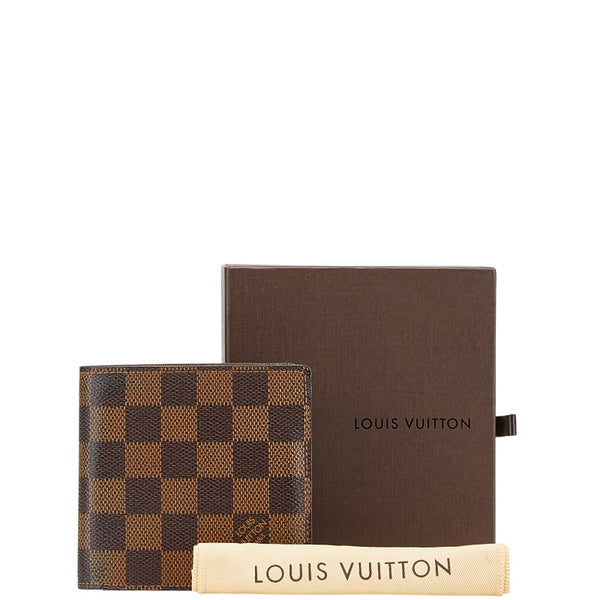 ルイ ヴィトン ダミエ ポルトビエ カルトクレディ モネ 二つ折り財布 N61665 ブラウン PVC レザー レディース LOUIS VUITTON 【中古】