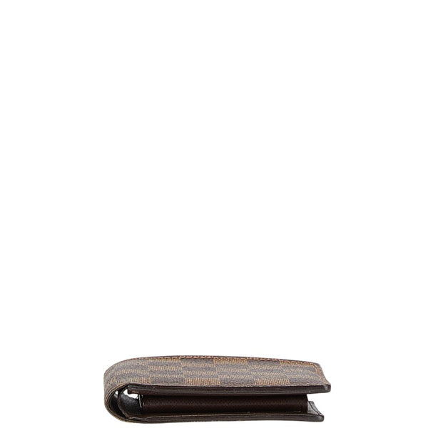 ルイ ヴィトン ダミエ ポルトビエ カルトクレディ モネ 二つ折り財布 N61665 ブラウン PVC レザー レディース LOUIS VUITTON 【中古】