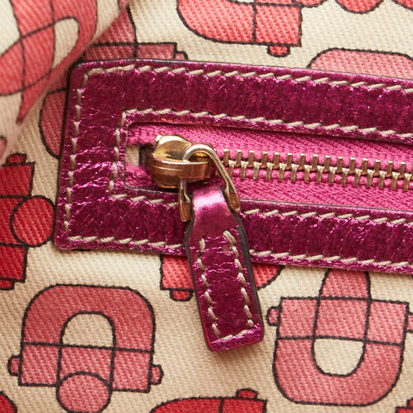 グッチ GGキャンバス トートバッグ ショルダーバッグ 137396 ベージュ ピンク キャンバス レディース GUCCI 【中古】