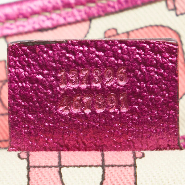 グッチ GGキャンバス トートバッグ ショルダーバッグ 137396 ベージュ ピンク キャンバス レディース GUCCI 【中古】