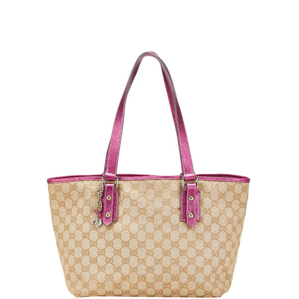 グッチ GGキャンバス トートバッグ ショルダーバッグ 137396 ベージュ ピンク キャンバス レディース GUCCI 【中古】