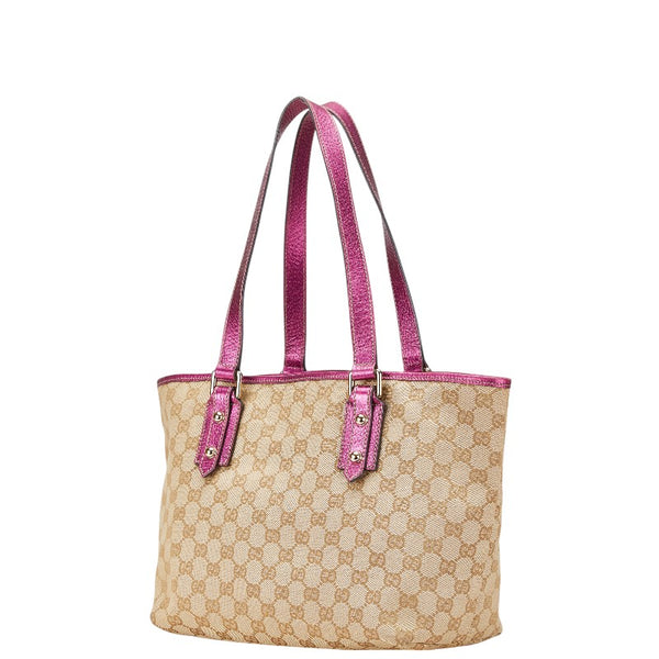 グッチ GGキャンバス トートバッグ ショルダーバッグ 137396 ベージュ ピンク キャンバス レディース GUCCI 【中古】