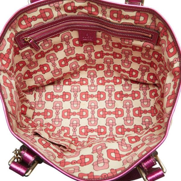 グッチ GGキャンバス トートバッグ ショルダーバッグ 137396 ベージュ ピンク キャンバス レディース GUCCI 【中古】