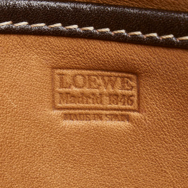 ロエベ アナグラム 斜め掛け ショルダーバッグ ブラウン レザー スエード レディース LOEWE 【中古】