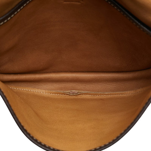 ロエベ アナグラム 斜め掛け ショルダーバッグ ブラウン レザー スエード レディース LOEWE 【中古】