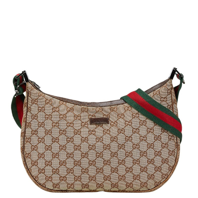 グッチ GGキャンバス シェリーライン 斜め掛け ショルダーバッグ 122790 ベージュ マルチカラー キャンバス レザー レディース GUCCI 【中古】
