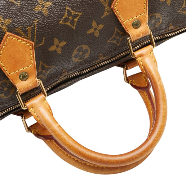 ルイ ヴィトン モノグラム スピーディ30 ハンドバッグ M41526 ブラウン PVC レザー レディース LOUIS VUITTON 【中古】