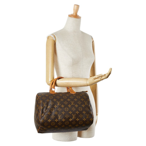 ルイ ヴィトン モノグラム スピーディ30 ハンドバッグ M41526 ブラウン PVC レザー レディース LOUIS VUITTON 【中古】