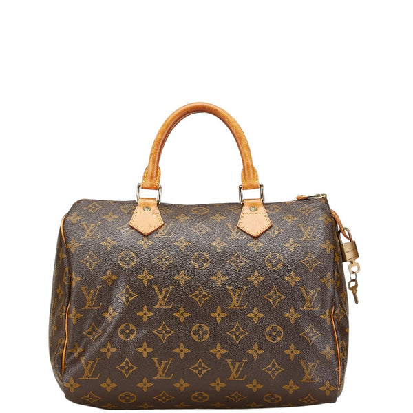 ルイ ヴィトン モノグラム スピーディ30 ハンドバッグ M41526 ブラウン PVC レザー レディース LOUIS VUITTON 【中古】