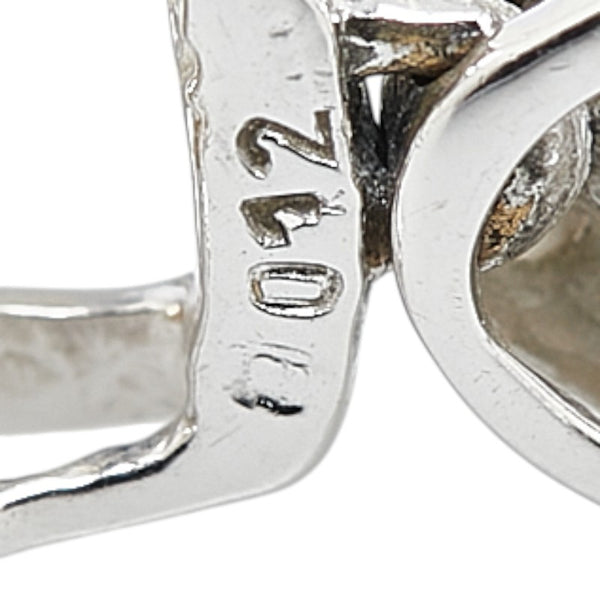 K18WG ホワイトゴールド ダイヤ0.12ct ハート モチーフ ペンダントトップ レディース 【中古】