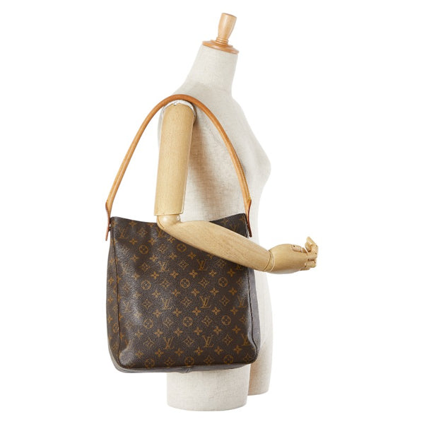 ルイ ヴィトン モノグラム ルーピングGM ショルダーバッグ ハンドバッグ M51145 ブラウン PVC レザー レディース LOUIS VUITTON 【中古】