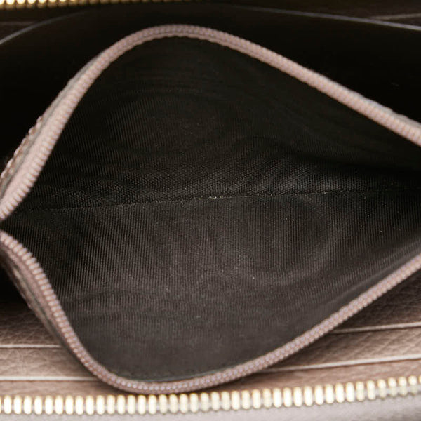 グッチ GGキャンバス 長財布 ラウンドファスナー 224253 ベージュ パープル キャンバス レザー レディース GUCCI 【中古】