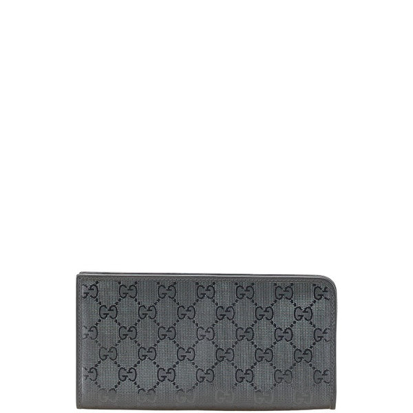 グッチ GGインプリメ 長財布 L字ファスナー 245978 グレー PVC レザー レディース GUCCI 【中古】