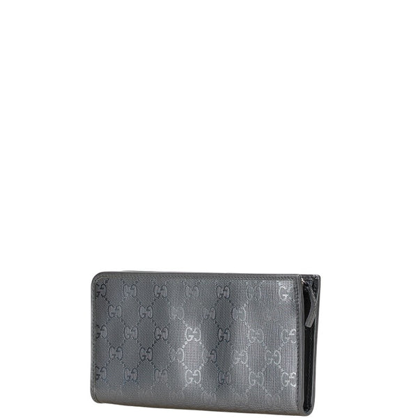 グッチ GGインプリメ 長財布 L字ファスナー 245978 グレー PVC レザー レディース GUCCI 【中古】