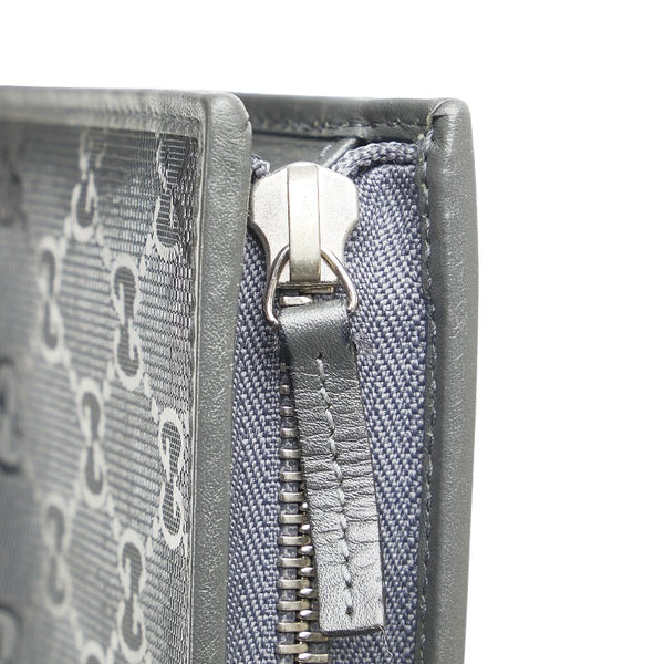 グッチ GGインプリメ 長財布 L字ファスナー 245978 グレー PVC レザー レディース GUCCI 【中古】