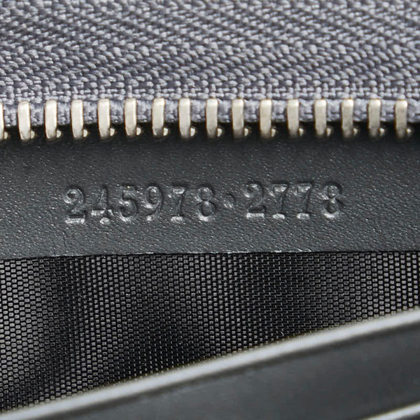 グッチ GGインプリメ 長財布 L字ファスナー 245978 グレー PVC レザー レディース GUCCI 【中古】