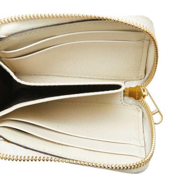 グッチ GGスプリーム ホースビット L字ファスナー カードケース コインケース 644459 ベージュ ホワイト PVC レザー レディース GUCCI 【中古】