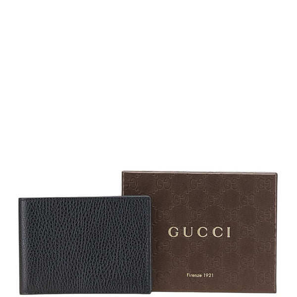 グッチ 二つ折り財布 278596 ブラック レザー メンズ GUCCI 【中古】