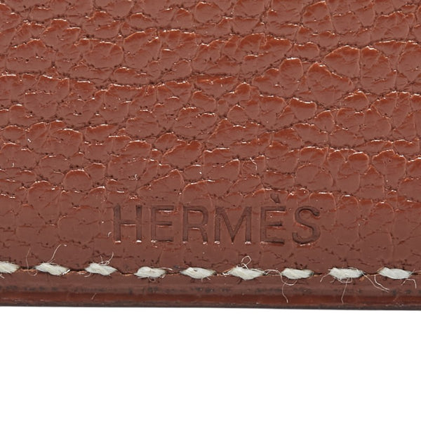 エルメス 写真入れ フォトケース ブラウン シェブル レディース HERMES 【中古】
