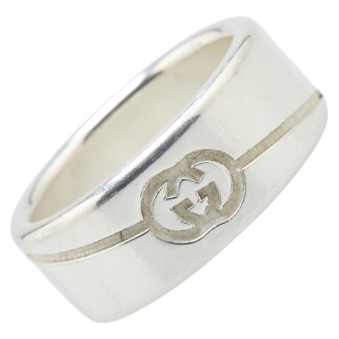 グッチ インターロッキングG ダイアゴナル リング 指輪 スターリングシルバー メンズ GUCCI 【中古】