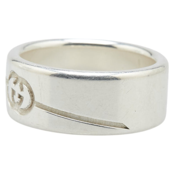 グッチ インターロッキングG ダイアゴナル リング 指輪 スターリングシルバー メンズ GUCCI 【中古】