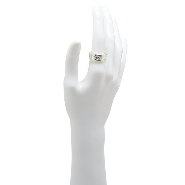 グッチ インターロッキングG ダイアゴナル リング 指輪 スターリングシルバー メンズ GUCCI 【中古】