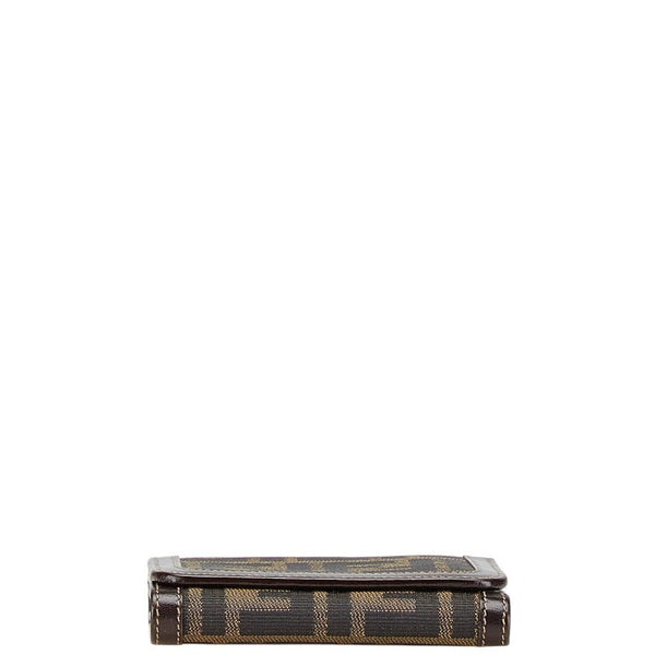 フェンディ ズッカ 二つ折り財布 30794 ブラウン キャンバス レザー レディース FENDI 【中古】