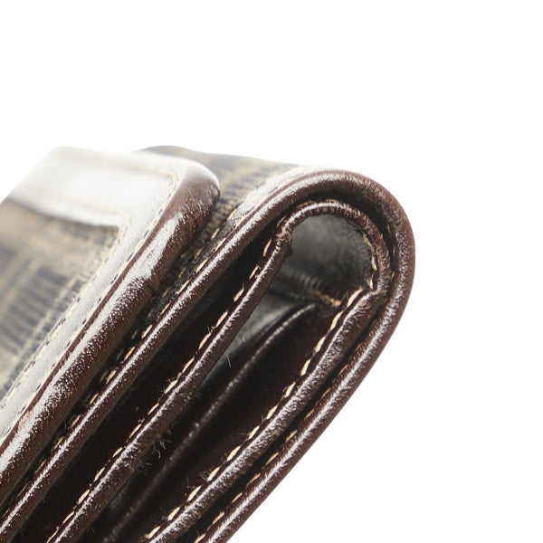 フェンディ ズッカ 二つ折り財布 30794 ブラウン キャンバス レザー レディース FENDI 【中古】