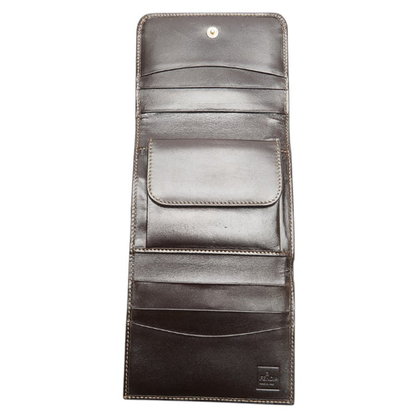 フェンディ ズッカ 二つ折り財布 30794 ブラウン キャンバス レザー レディース FENDI 【中古】