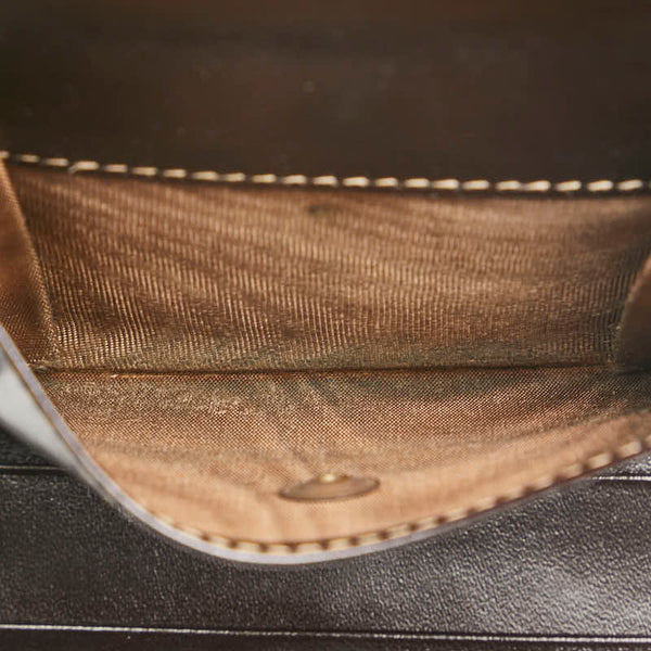 フェンディ ズッカ 二つ折り財布 30794 ブラウン キャンバス レザー レディース FENDI 【中古】