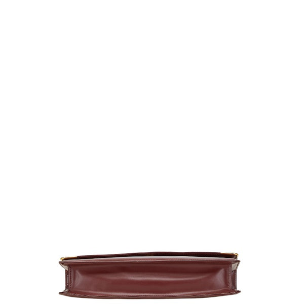 カルティエ マスト ドゥ カルティエ クラッチバッグ ワインレッド レザー レディース CARTIER 【中古】