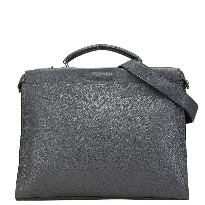 フェンディ セレリア ピーカブー ビジネスバッグ ショルダーバッグ 2WAY 7VA406 グレー レザー メンズ FENDI 【中古】