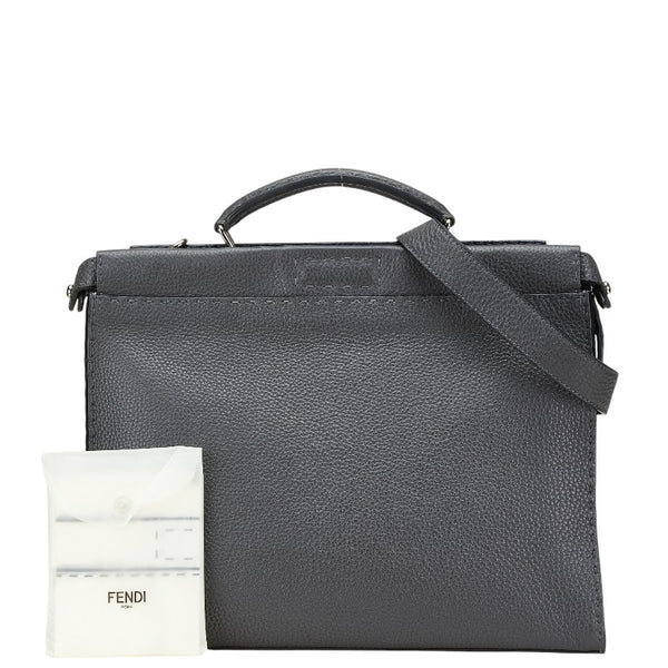 フェンディ セレリア ピーカブー ビジネスバッグ ショルダーバッグ 2WAY 7VA406 グレー レザー メンズ FENDI 【中古】