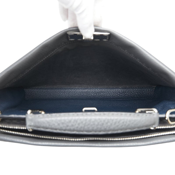 フェンディ セレリア ピーカブー ビジネスバッグ ショルダーバッグ 2WAY 7VA406 グレー レザー メンズ FENDI 【中古】