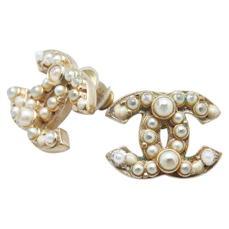 シャネル ココマーク パール ピアス ゴールド メッキ レディース CHANEL 【中古】