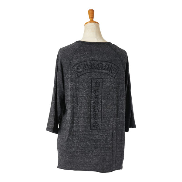クロムハーツ カットソー ヘンリーネック 七分袖 サイズ：M ブラック ポリエステル コットン レーヨン メンズ CHROME HEARTS 【中古】