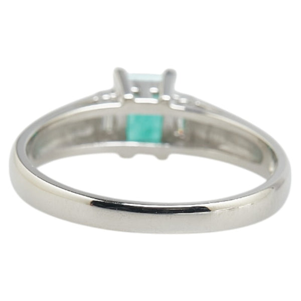 Pt850 プラチナ エメラルド0.30ct ダイヤ0.07ct リング 指輪 レディース 11号 【中古】