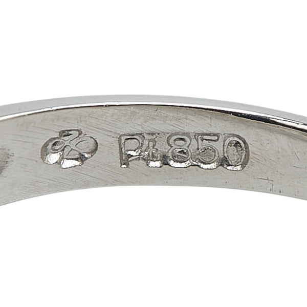 Pt850 プラチナ エメラルド0.30ct ダイヤ0.07ct リング 指輪 レディース 11号 【中古】