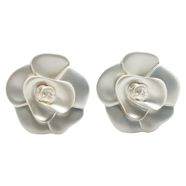 シャネル ココマーク カメリア 花 フラワー モチーフ イヤリング シルバー メタル レディース CHANEL 【中古】