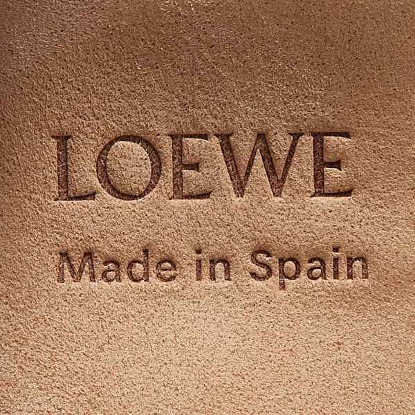 ロエベ アナグラムロゴ スラップ  ブレスレット バングル タン ブラウン レザー レディース LOEWE 【中古】