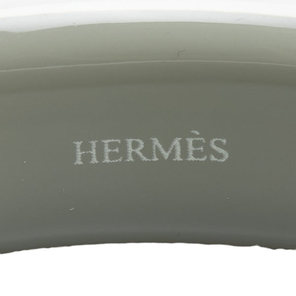 エルメス ラッカーウッド バングル S ホワイト プラスチック レディース HERMES 【中古】