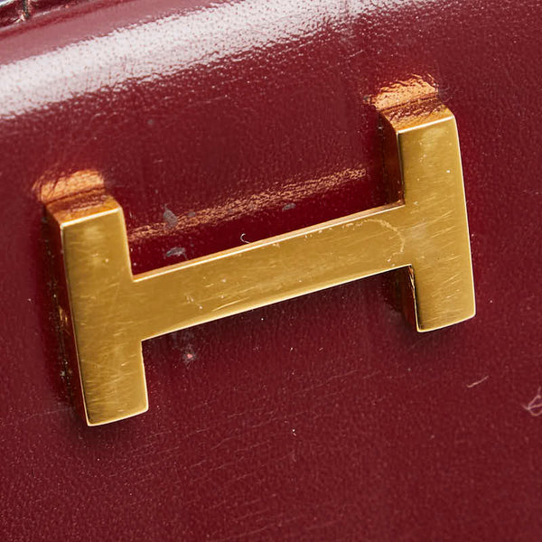 エルメス ベアン クラシック  長財布 ワインレッド ボルドー ボックスカーフ レディース HERMES 【中古】